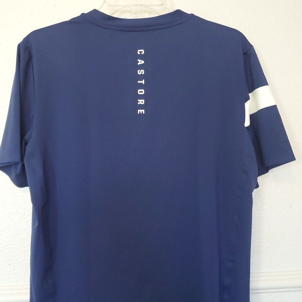 Castore T-shirt Blue Athletic Shirt Performance Golf Tennis White Line Logo Sz S - Picture 11 of 16